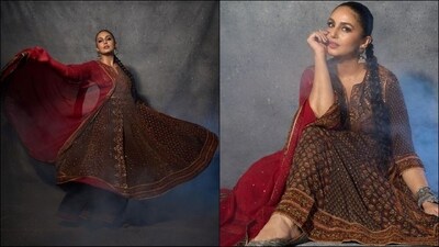 Huma Qureshi attended Ramesh Tauran's Diwali bash and turned heads with her stunning ethnic look. The gorgeous actress donned an exquisite anarkali ensemble that showcased the perfect blend of grace and elegance. With her effortlessly stylish look, Huma proved that she can pull off any look to perfection, whether it's a traditional suit or a chic pantsuit. Her Insta-diries filled with sartorial looks are nothing short of a treasure trove of fashion inspiration. Her latest look in enchanting anrakali and traditional jewellery is no exception and is sure to inspire your festive wardrobe. (Instagram/@iamhumaq) Huma Qureshi attended Ramesh Tauran's Diwali bash and turned heads with her stunning ethnic look. The gorgeous actress donned an exquisite anarkali ensemble that showcased the perfect blend of grace and elegance. With her effortlessly stylish look, Huma proved that she can pull off any look to perfection, whether it's a traditional suit or a chic pantsuit. Her Insta-diries filled with sartorial looks are nothing short of a treasure trove of fashion inspiration. Her latest look in enchanting anrakali and traditional jewellery is no exception and is sure to inspire your festive wardrobe. (Instagram/@iamhumaq)