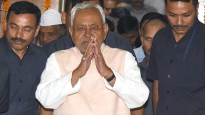 Bihar Chief Minister Nitish Kumar leaves after attending the Winter Session of the State Assembly, in Patna on Tuesday. (ANI) Bihar Chief Minister Nitish Kumar leaves after attending the Winter Session of the State Assembly, in Patna on Tuesday. (ANI)