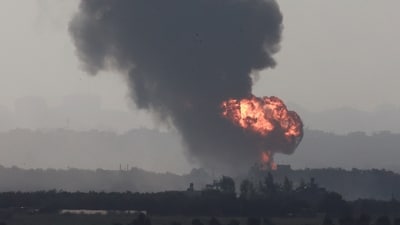 Israel-Hamas War: Smoke rises in the northern Gaza Strip following an Israeli airstrike, amid the ongoing conflict. (Reuters)