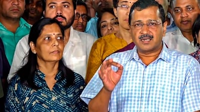 Delhi Chief Minister Arvind Kejriwal with wife Sunita Kejriwal (PTI) Delhi Chief Minister Arvind Kejriwal with wife Sunita Kejriwal (PTI)