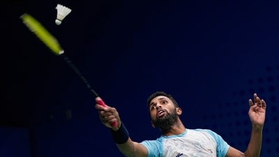 India's HS Prannoy in action against China's Li Shifeng in the Men's Singles Semifinal badminton match (PTI) India's HS Prannoy in action against China's Li Shifeng in the Men's Singles Semifinal badminton match (PTI)