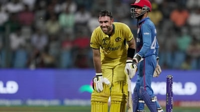 Glenn Maxwell was in pain but finished the job entirely on his own (PTI) Glenn Maxwell was in pain but finished the job entirely on his own (PTI)