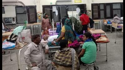 Patients admitted at civil hospital in Sector 6, Panchkula. (HT Photo)