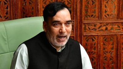 Delhi Environment Minister Gopal Rai during a press conference in New Delhi, India, on Wednesday, November 8, 2023. (HT Photo) Delhi Environment Minister Gopal Rai during a press conference in New Delhi, India, on Wednesday, November 8, 2023. (HT Photo)