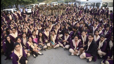 Protesting contractual workers (HT File) Protesting contractual workers (HT File)