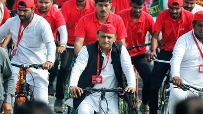 In the 2012 assembly elections, Akhilesh Yadav cycled his way to victory. (ANI) In the 2012 assembly elections, Akhilesh Yadav cycled his way to victory. (ANI)