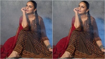 For her striking ethnic look, Huma picked up an enchanting kurta set from the shelves of ace designer Ritu Kumar. Her outfit comes with a hefty price tag of <span class='webrupee'>₹</span>98,000. (Instagram/@iamhumaq) For her striking ethnic look, Huma picked up an enchanting kurta set from the shelves of ace designer Ritu Kumar. Her outfit comes with a hefty price tag of <span class='webrupee'>₹</span>98,000. (Instagram/@iamhumaq)