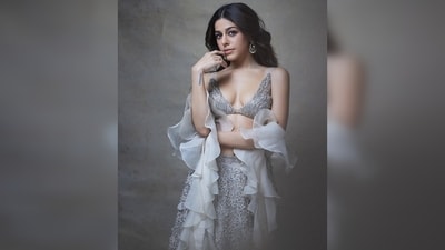 Alaya F's ensemble for the event is valued at  <span class='webrupee'>₹</span>325,000, comprising a blouse, lehenga, and a trailing piece but Alaya teamed it with a ruffle dupatta instead of the vail. (Instagram/@alayaf)