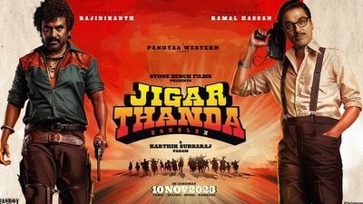 Morphed poster of Jigarthanda Double X with Rajinikanth and Kamal Haasan