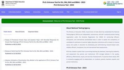 NTA PhD answer key 2023 of DU, JNU, BHU, BBAU entrance test released on phd-entrance.samarth.ac.in, link here NTA PhD answer key 2023 of DU, JNU, BHU, BBAU entrance test released on phd-entrance.samarth.ac.in, link here