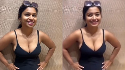 The image features Zara Patel (left) and Rashmika Mandanna’s deepfake (right). (Screengrab)