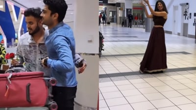 Snapshot of the woman dancing to welcome her boyfriend. (Instagram/@_nikishah) Snapshot of the woman dancing to welcome her boyfriend. (Instagram/@_nikishah)