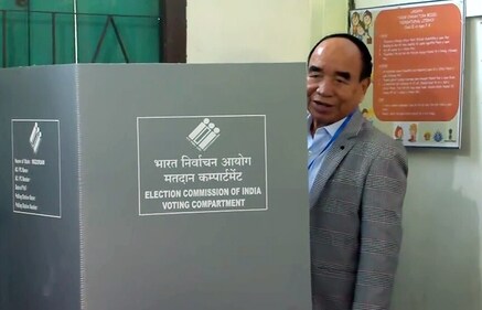 Mizoram Chief Minister Zoramthanga casts his vote for the Mizoram Assembly elections, at a polling station, in Aizawl. (ANI) Mizoram Chief Minister Zoramthanga casts his vote for the Mizoram Assembly elections, at a polling station, in Aizawl. (ANI)