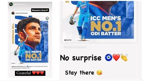 Shubman Gill has reacted after ending Babar Azam's dominance in ICC rankings. He was also congratulated by Suryakumar Yadav (Instagram) Shubman Gill has reacted after ending Babar Azam's dominance in ICC rankings. He was also congratulated by Suryakumar Yadav (Instagram)