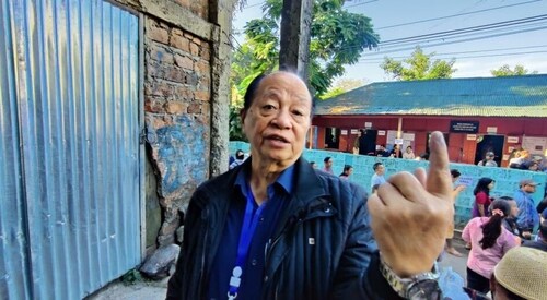 Mizoram Congress chief Lalsawta on Tuesday also cast his vote at a polling station at Mission Vengthlang in Aizawl as voting started in the state. Lalsawta is contesting the election from Aizawl West-III. (Sourced) Mizoram Congress chief Lalsawta on Tuesday also cast his vote at a polling station at Mission Vengthlang in Aizawl as voting started in the state. Lalsawta is contesting the election from Aizawl West-III. (Sourced)