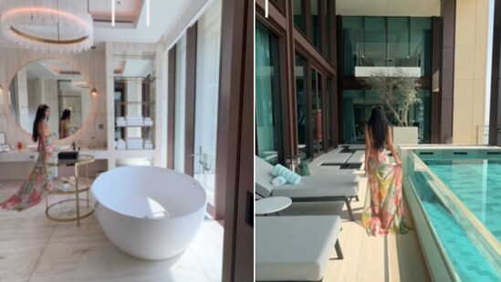 Alanna Panday gives a tour of a suite in The Royal hotel located in Dubai. (Instagram/@alannapanday)