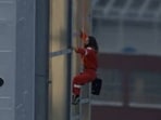 Jared Leto while climbing the Empire State Building Jared Leto while climbing the Empire State Building