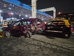 A major road accident occurred at Bandra-Worli Sea Link in Mumbai on Thursday. A major road accident occurred at Bandra-Worli Sea Link in Mumbai on Thursday.