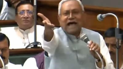 Nitish Kumar speaking Bihar assembly on Thursday.