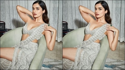 For her flawless make-up look, she got decked up in nude eyeshadow, mascara coated lashes, winged eyeliner, darkened eyebrows, rosy cheeks, luminous highlighter and a maroon lip colour. (Instagram/@manushi_chhillar) For her flawless make-up look, she got decked up in nude eyeshadow, mascara coated lashes, winged eyeliner, darkened eyebrows, rosy cheeks, luminous highlighter and a maroon lip colour. (Instagram/@manushi_chhillar)