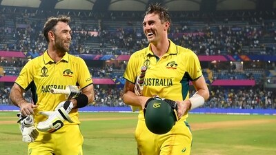 Australia's Glenn Maxwell and captain Pat Cummins celebrate the team's victory against Afghanistan. (ANi) Australia's Glenn Maxwell and captain Pat Cummins celebrate the team's victory against Afghanistan. (ANi)