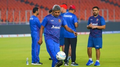Afghanistan's team mentor Ajay Jadeja during a practice session (ANI)