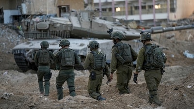 Israeli soldiers are seen during a ground operation in the Gaza Strip, Wednesday, Nov. 8, 2023. (AP) Israeli soldiers are seen during a ground operation in the Gaza Strip, Wednesday, Nov. 8, 2023. (AP)