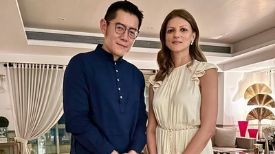 Nandita Mahtani with Bhutan King Jigme Khesar Namgyel Wangchuck.