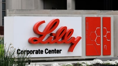 FILE - A sign for Eli Lilly & Co. stands outside their corporate headquarters in Indianapolis on April 26, 2017. Zepbound, a new version of the company's popular diabetes treatment Mounjaro can be sold as a weight-loss drug, U.S. regulators announced Wednesday, Nov. 8, 2023. (AP Photo/Darron Cummings, File) (AP) FILE - A sign for Eli Lilly & Co. stands outside their corporate headquarters in Indianapolis on April 26, 2017. Zepbound, a new version of the company's popular diabetes treatment Mounjaro can be sold as a weight-loss drug, U.S. regulators announced Wednesday, Nov. 8, 2023. (AP Photo/Darron Cummings, File) (AP)