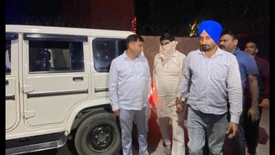 One of the accused being taken by the Haryana Police. (HT Photo) One of the accused being taken by the Haryana Police. (HT Photo)