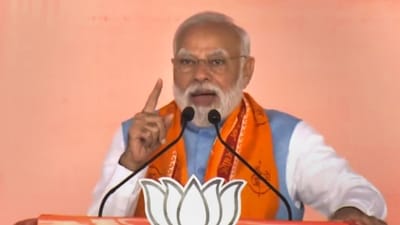Prime Minister Narendra Modi speaks during a public meeting ahead of Madhya Pradesh elections, in Satna (PTI) Prime Minister Narendra Modi speaks during a public meeting ahead of Madhya Pradesh elections, in Satna (PTI)