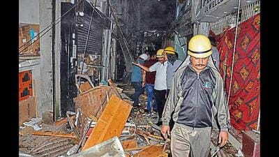 The blast occurred at the Himachali Rasoi restaurant in Middle Bazaar adjacent to the fire brigade office in the heart of the city on July 18. (PTI File) The blast occurred at the Himachali Rasoi restaurant in Middle Bazaar adjacent to the fire brigade office in the heart of the city on July 18. (PTI File)