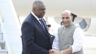 US defence secretary Lloyd Austin arrived in New Delhi on Thursday and was received by defence minister Rajnath Singh (X/rajnathsingh) US defence secretary Lloyd Austin arrived in New Delhi on Thursday and was received by defence minister Rajnath Singh (X/rajnathsingh)