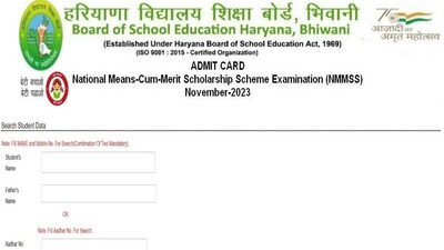 Haryana NMMSS 2023 admit card out at bseh.org.in, download link here Haryana NMMSS 2023 admit card out at bseh.org.in, download link here