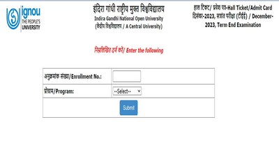 IGNOU TEE December 2023 hall ticket released at ignou.ac.in, download link here