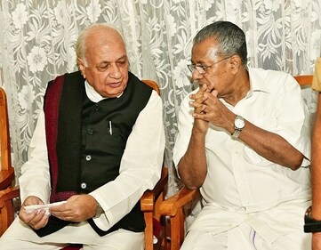Arif Mohammad Khan with chief minister Pinarayi Vijayan Arif Mohammad Khan with chief minister Pinarayi Vijayan