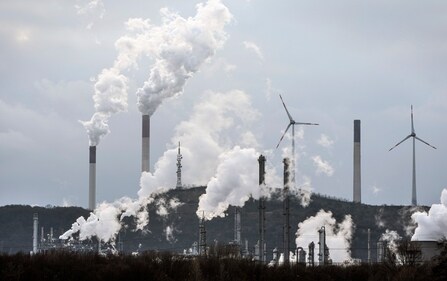 The industrial backdrop of a BP refinery and a Uniper coal-fired power plant in Gelsenkirchen, Germany. (CREDIT: AP) The industrial backdrop of a BP refinery and a Uniper coal-fired power plant in Gelsenkirchen, Germany. (CREDIT: AP)