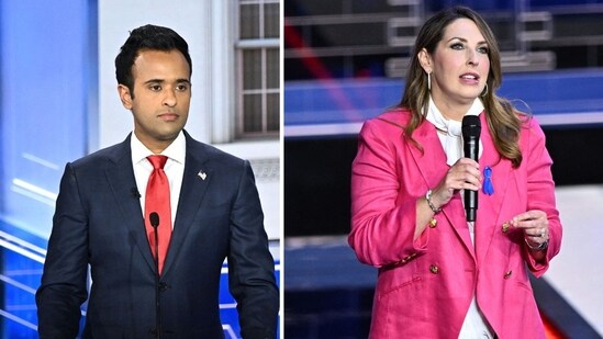 Vivek Ramaswamy demanded that Ronna McDaniel resign on stage (Photo by Mandel NGAN / AFP, Mandel NGAN / AFP)