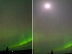 The image shows a NASA rocket launched into aurora. The image shows a NASA rocket launched into aurora.