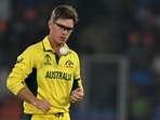 Australia's Adam Zampa tosses the ball Australia's Adam Zampa tosses the ball