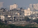 Israel-Hamas War: Damaged buildings in the northern Gaza Strip.