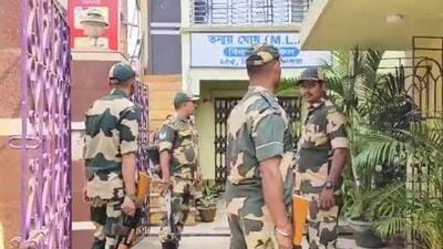 A contengent of central police forces accompanied the income tax department team (videograb) A contengent of central police forces accompanied the income tax department team (videograb)