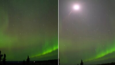 The image shows a NASA rocket launched into aurora. (Instagram/@vincentledvina) The image shows a NASA rocket launched into aurora. (Instagram/@vincentledvina)