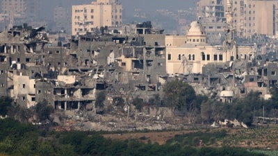 Israel-Hamas War: Damaged buildings in the northern Gaza Strip. (AFP) Israel-Hamas War: Damaged buildings in the northern Gaza Strip. (AFP)