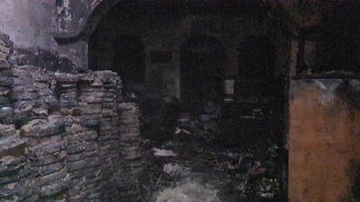 Jalandhar gas cylinder blast: After the cylinder exploded, the rubber material kept in the house also caught fire. (HT Photo)