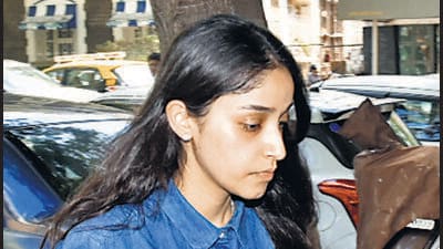 Mumbai, India - March 11, 2020: Roshini Kapoor daughter of Yes Bank founder Rana Kapoor outside Enforcement Directorate office, in Mumbai, India, on Wednesday 11 Mar, 2020. Mumbai, India - March 11, 2020: Roshini Kapoor daughter of Yes Bank founder Rana Kapoor outside Enforcement Directorate office, in Mumbai, India, on Wednesday 11 Mar, 2020.