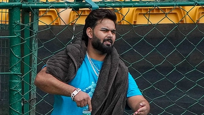 Rishabh Pant watches the Duleep Trophy semi-final in Bengaluru (PTI)