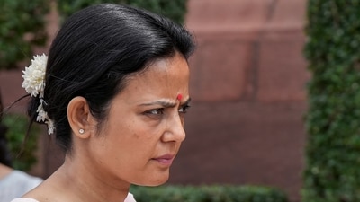 **EDS: FILE PHOTO** New Delhi: In this Tuesday, Aug. 8, 2023 file photo, TMC MP Mahua Moitra at Parliament House complex, in New Delhi. (PTI Photo/Shahbaz Khan) **EDS: FILE PHOTO** New Delhi: In this Tuesday, Aug. 8, 2023 file photo, TMC MP Mahua Moitra at Parliament House complex, in New Delhi. (PTI Photo/Shahbaz Khan)