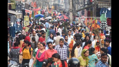 People throng Sadar Bazaar for Diwali shopping near Sohna Chowk in Gurugram on Friday. (Parveen Kumar) People throng Sadar Bazaar for Diwali shopping near Sohna Chowk in Gurugram on Friday. (Parveen Kumar)