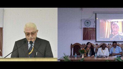 Prof Mushtaq Ahmad Zargar addressing the conference (HT Photo)